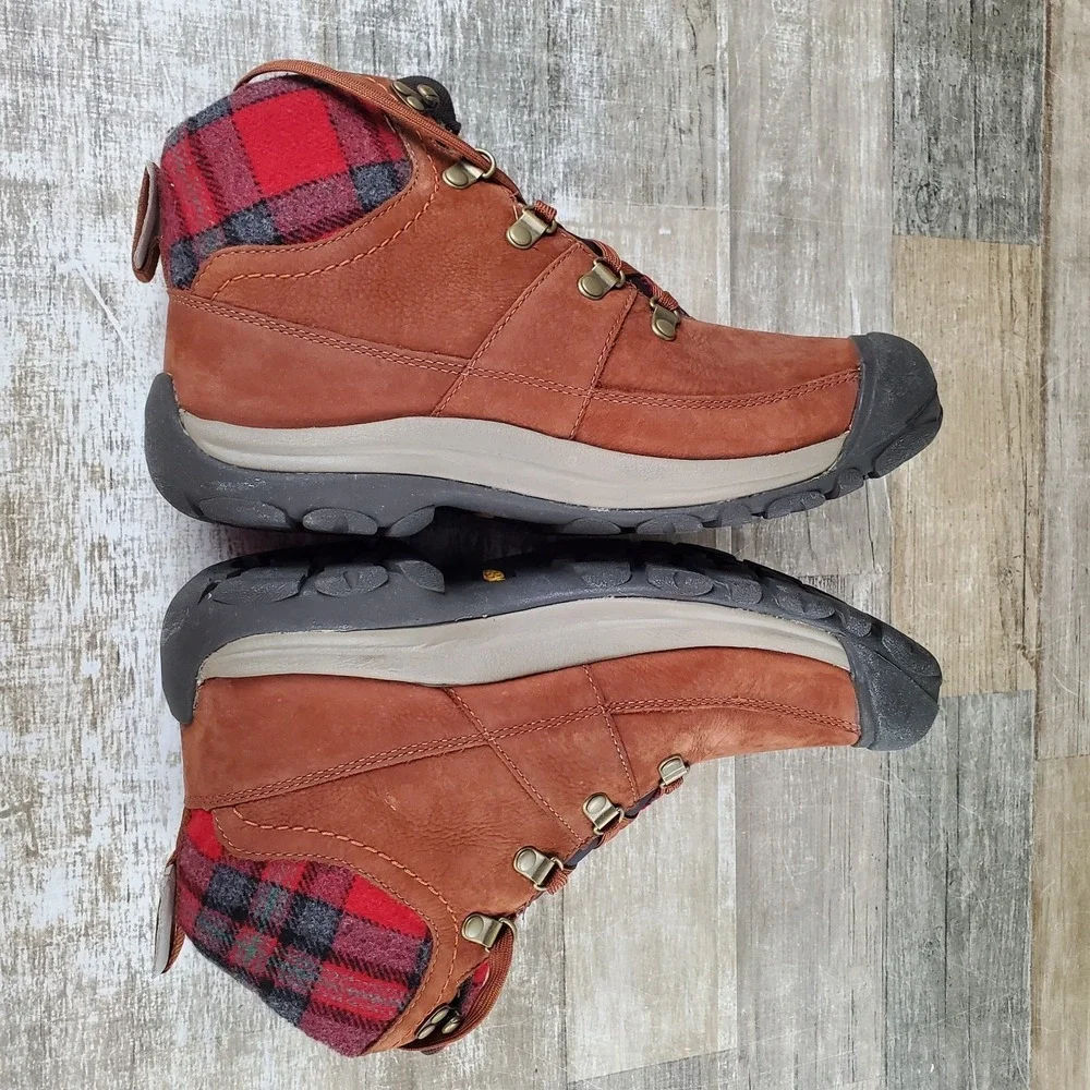 Keen Kaci III Winter‎ Womens Hiking Boots Sz 10 Tortoise Shell Red Waterproof